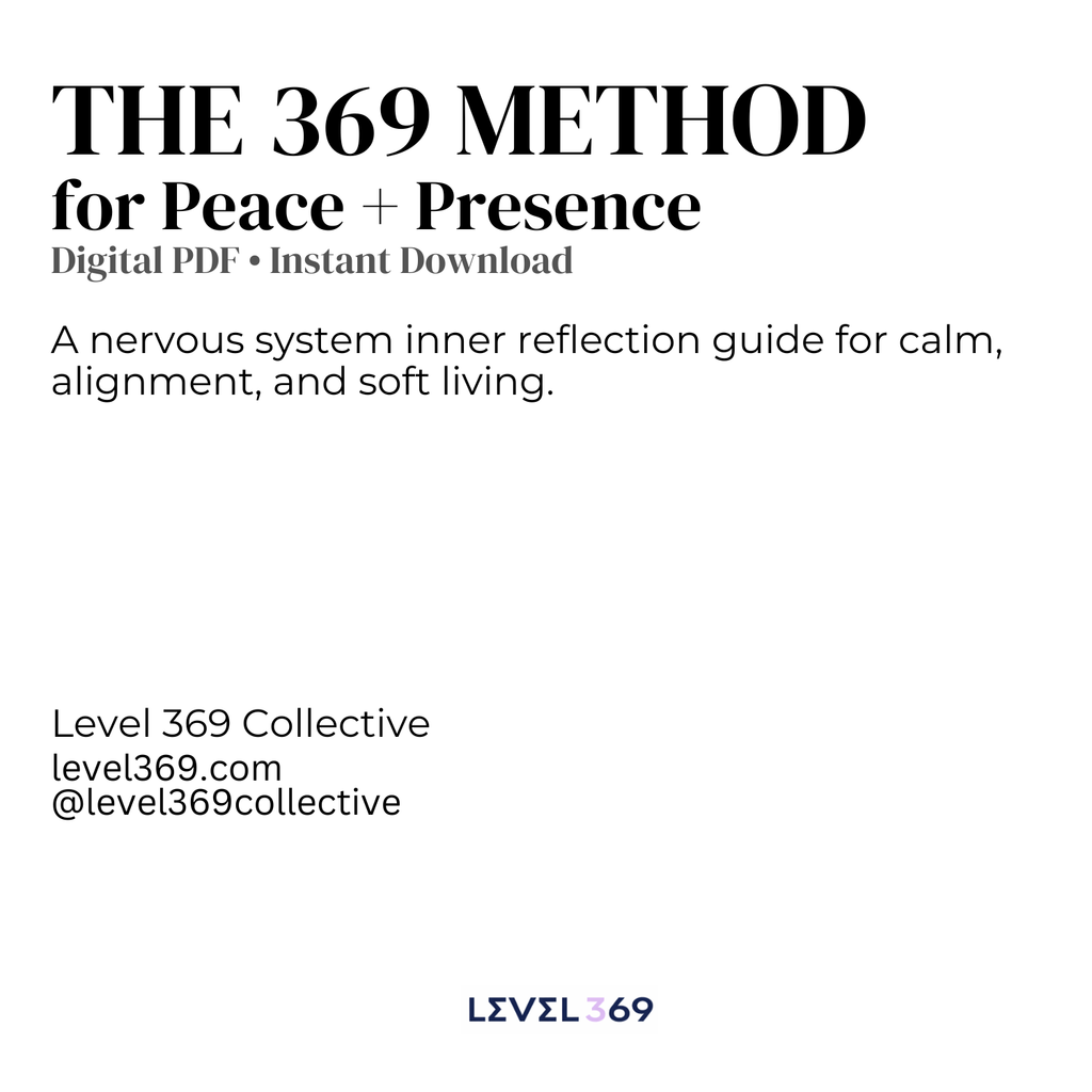The 369 Method for Peace + Presence digital PDF ritual guide cover, Level 369 Collective.