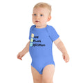 Blue baby onesie featuring the 'Divine Network Application' design.
