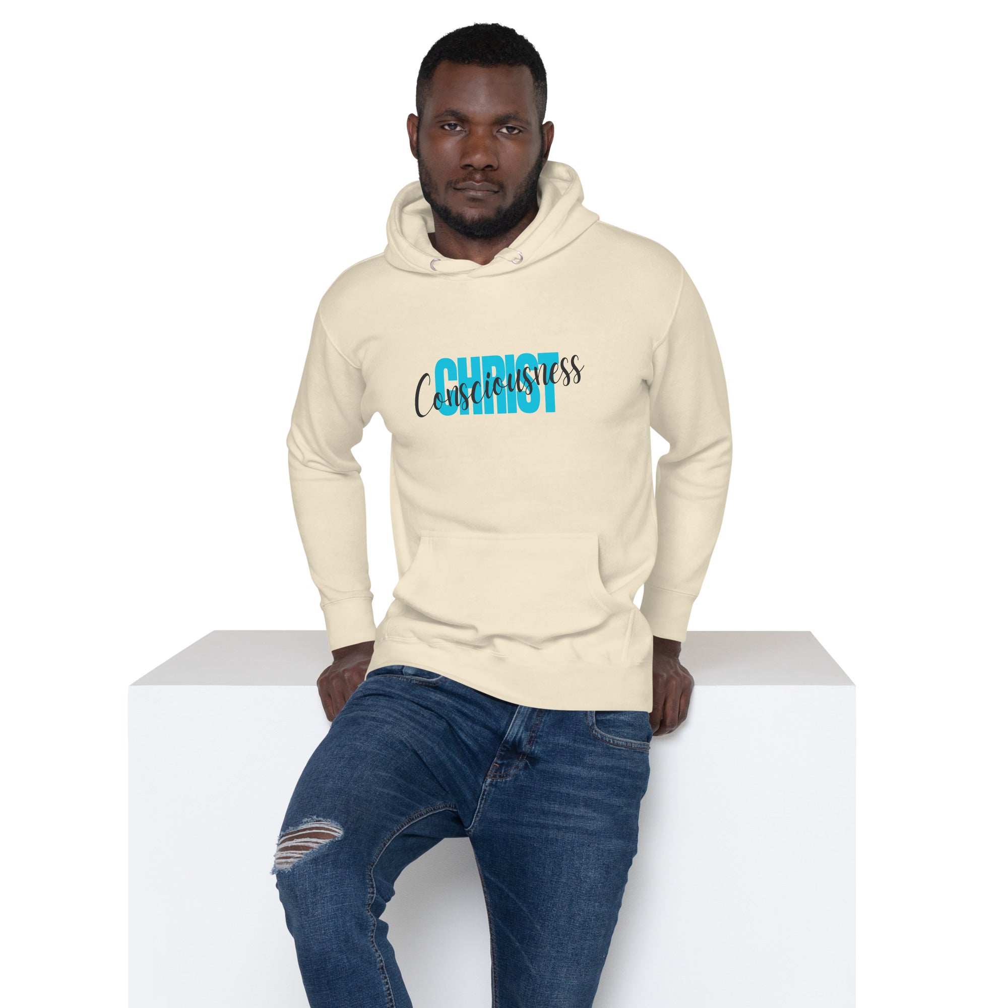 Off-white unisex Hoodie featuring the phrase 'Christ Consciousness.'