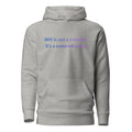 Grey unisex hoodie featuring the text “369 is not a number. It’s a remembering.” in a blue-to-lavender gradient.