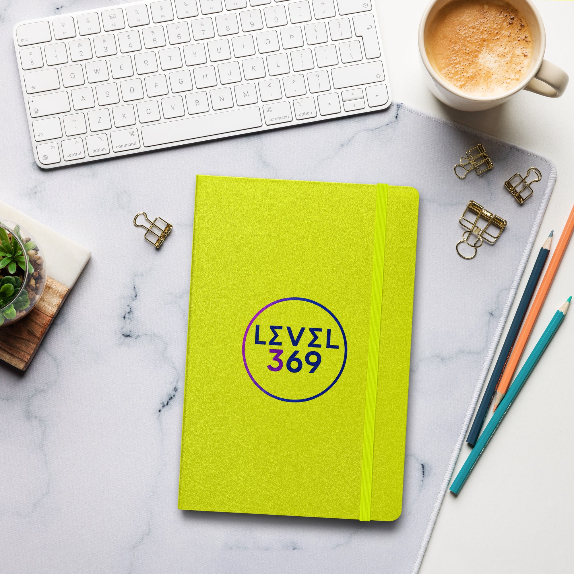 Lime journal featuring the “Level 369” logo on the front cover.