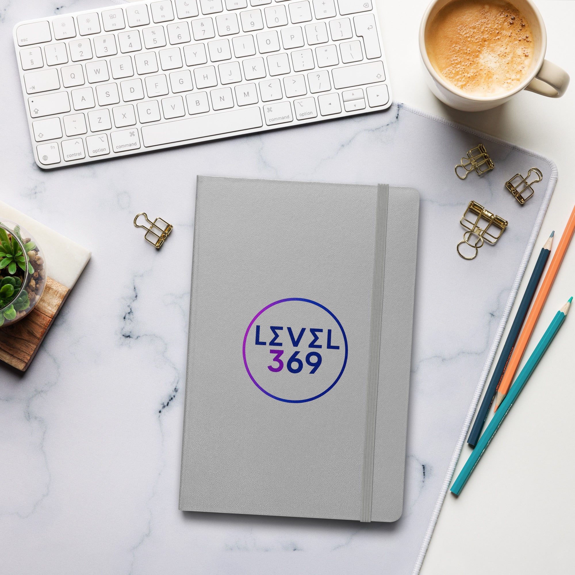 Grey journal featuring the “Level 369” logo on the front cover.