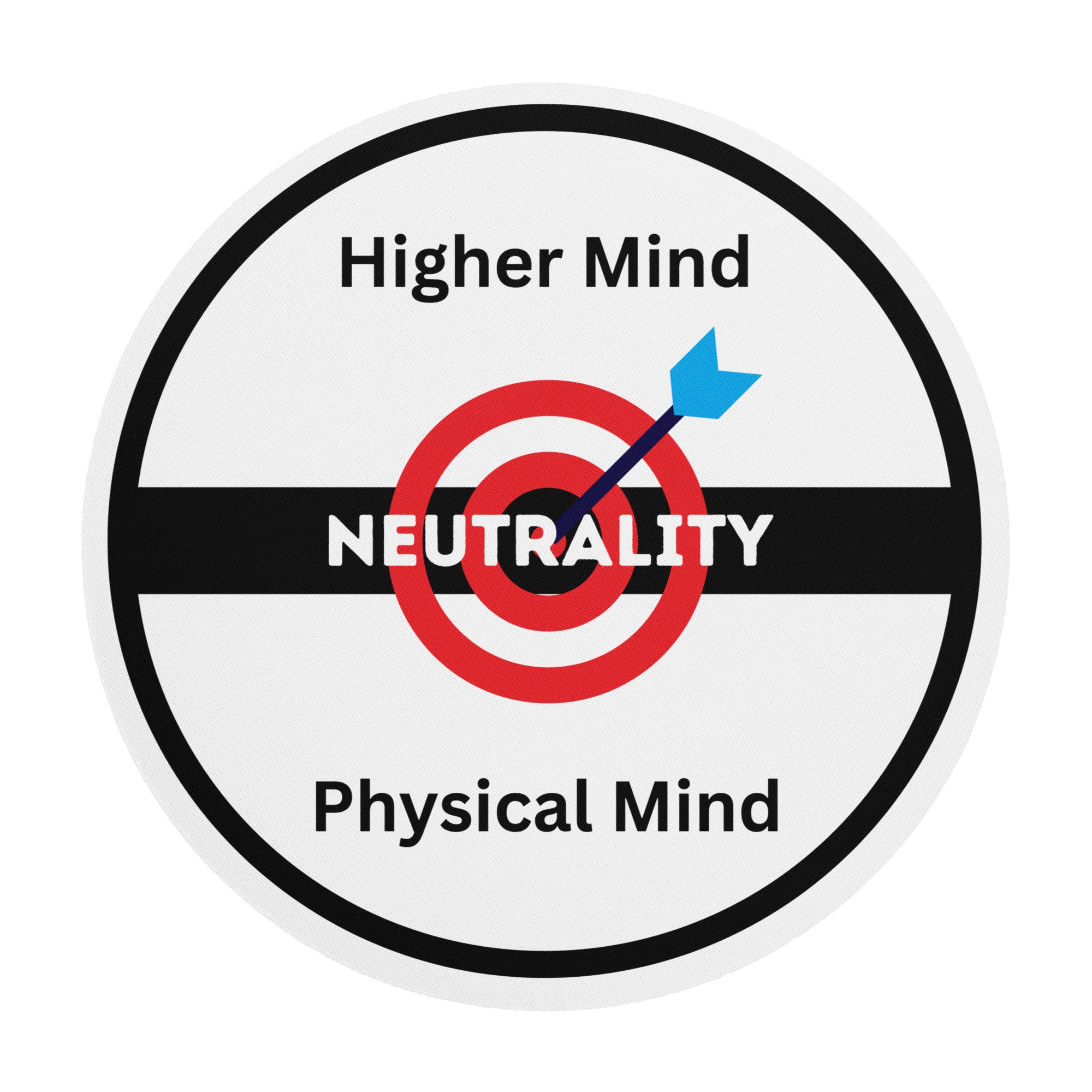 Round mouse pad featuring a neutrality target symbol.