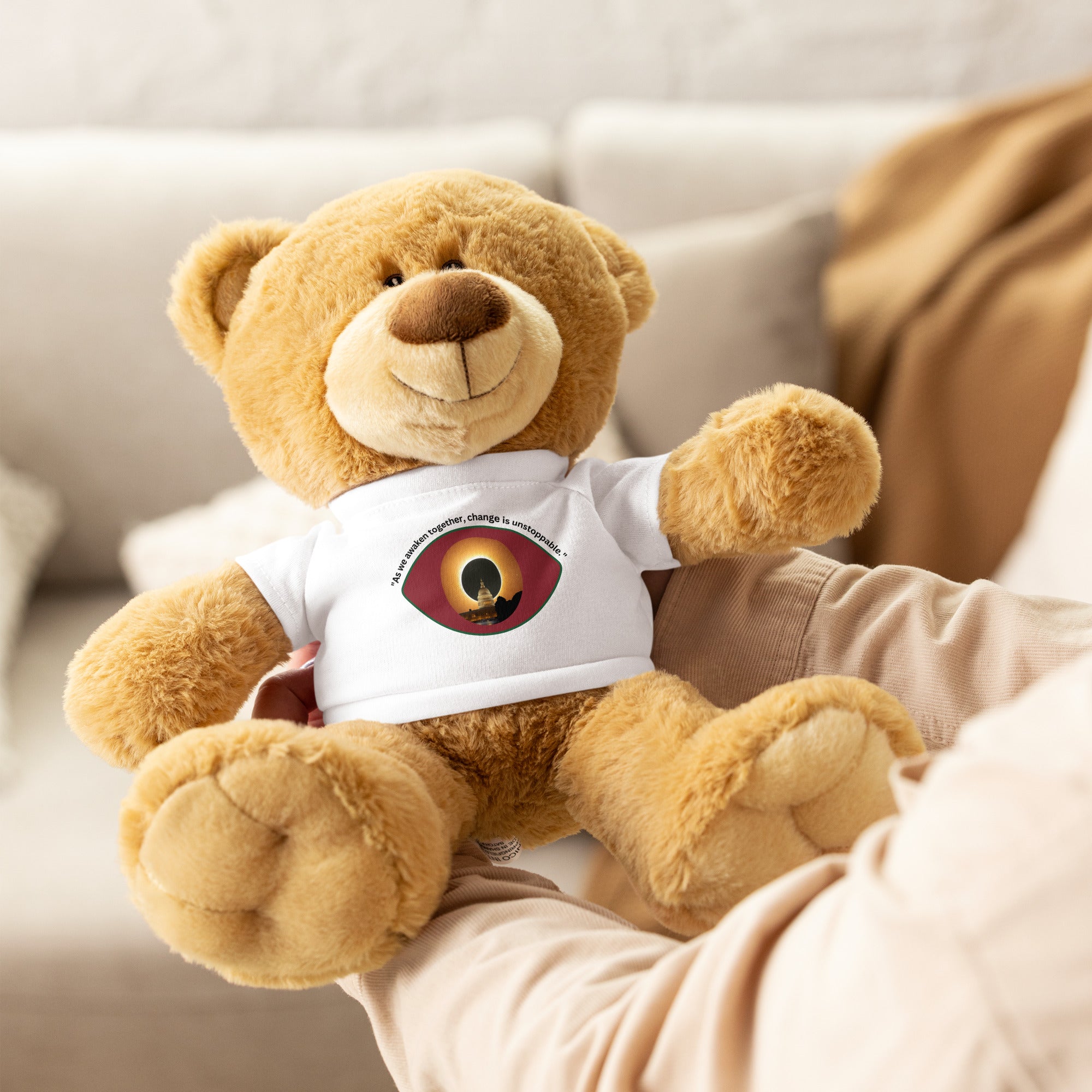 As We Awaken Together plush teddy bear with spiritual awakening design – Level 369 Collective