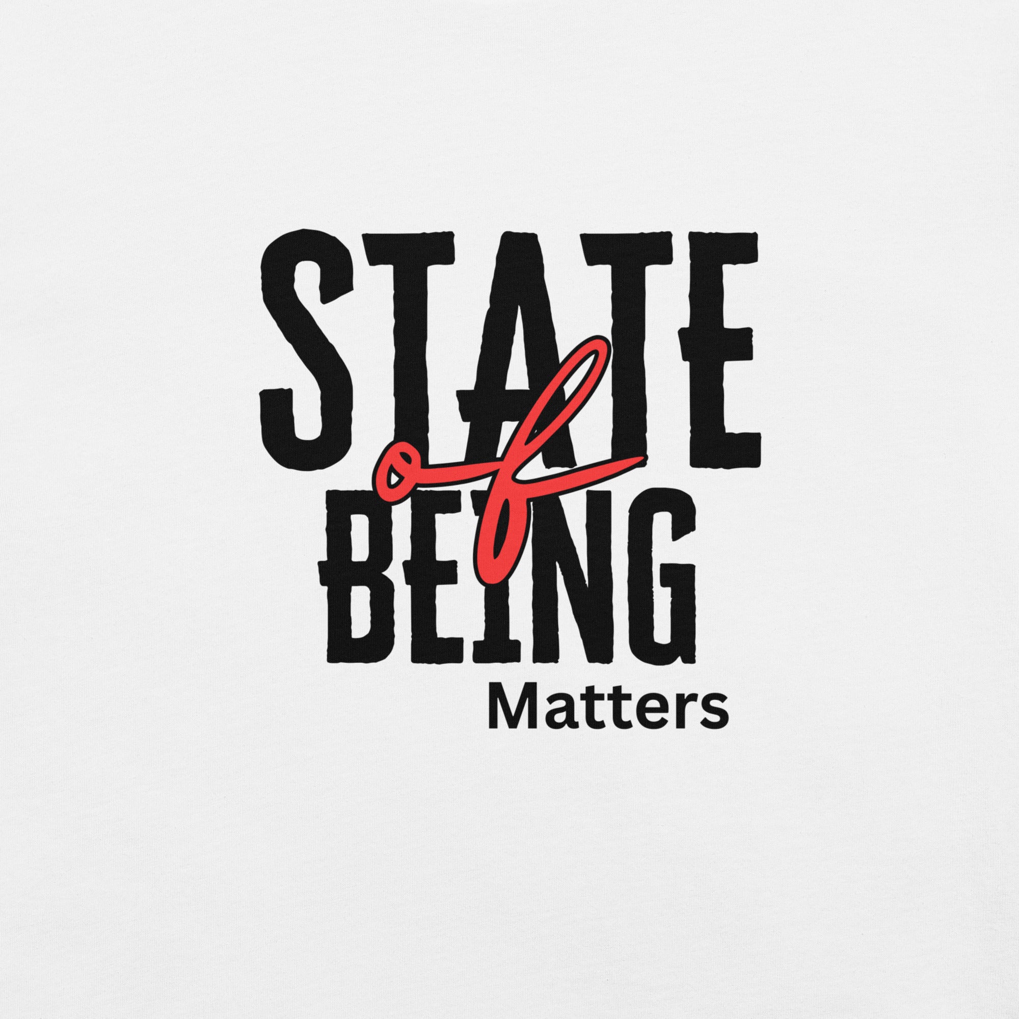Close-up of the phrase “State of Being Matters” with expressive typography and accent markings.
