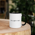 White mug with minimalist “let it go” text design, clean modern style for mindfulness and emotional release