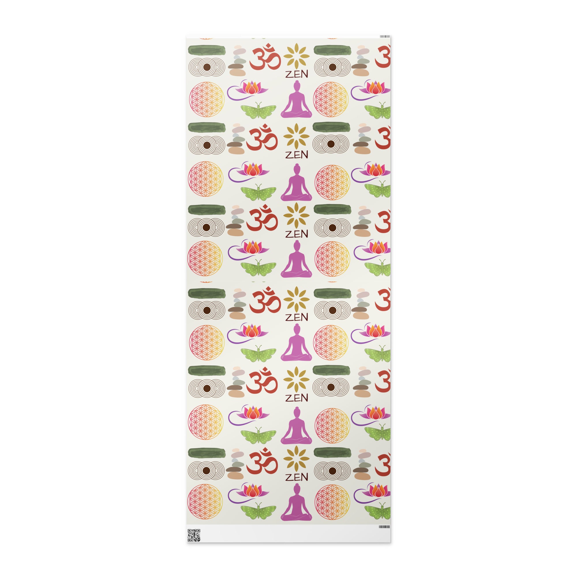 Zen-inspired wrapping paper roll with calming pattern.